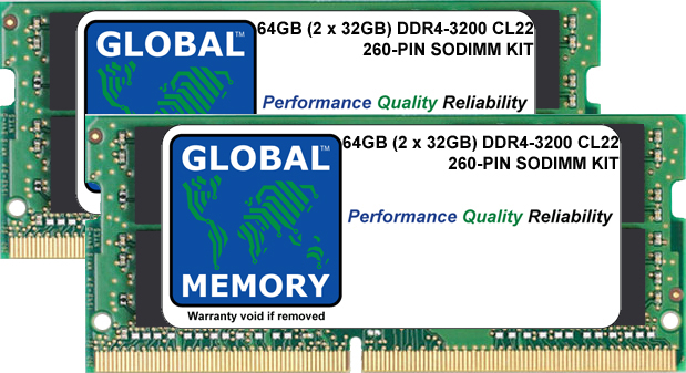 64GB (2 x 32GB) DDR4 3200MHz PC4-25600 260-PIN SODIMM MEMORY RAM KIT FOR DELL LAPTOPS/NOTEBOOKS